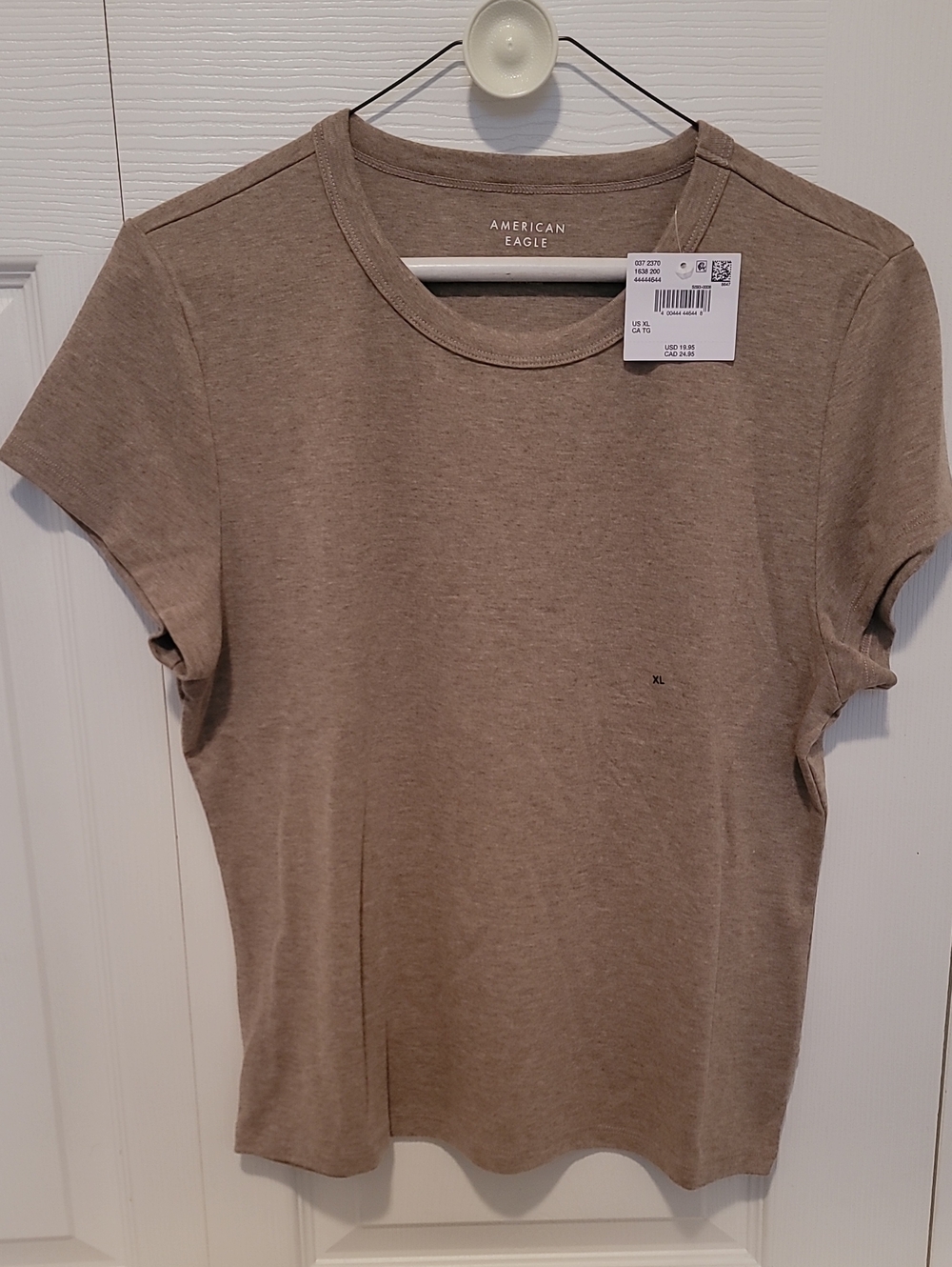 American Eagle Outfitters Women's Short Sleeve Crew Tee - Taupe